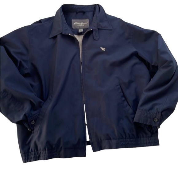 EDDIE BAUER Deep Navy Blue Lightweight Jacket Size TALL LARGE - Picture 1 of 4